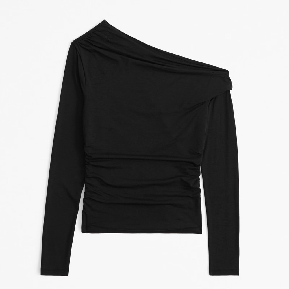 Abercrombie Long-Sleeve Off-The-Shoulder Draped Top